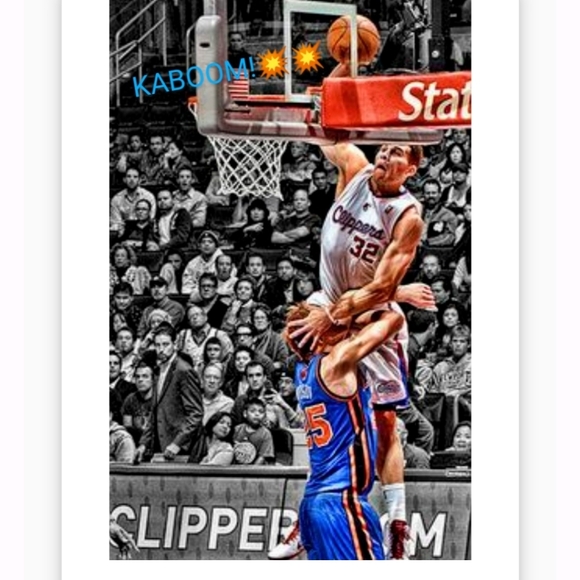 New! Blake Griffin 8.5x11 Clippers Slam Dunk Color Art Basketball Glossy Poster! - Picture 2 of 4